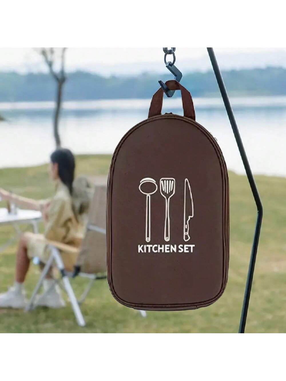 Camping Cooking Container - アウトドアキャンプ調理器具収納袋調理器具オーガナイザーキッチン用品コンテナバッグポータブルピクニックバーベキュー食器ポーチ