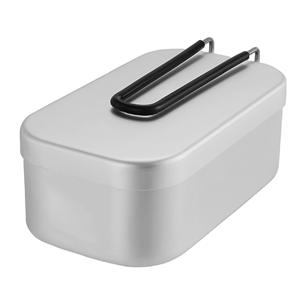 Camping Cooking Organizer - 800 ミリリットルアルミ弁当箱屋外キャンプ調理器具食器折りたたみハンドルピクニックボックス調理食品弁当箱ハイキング用