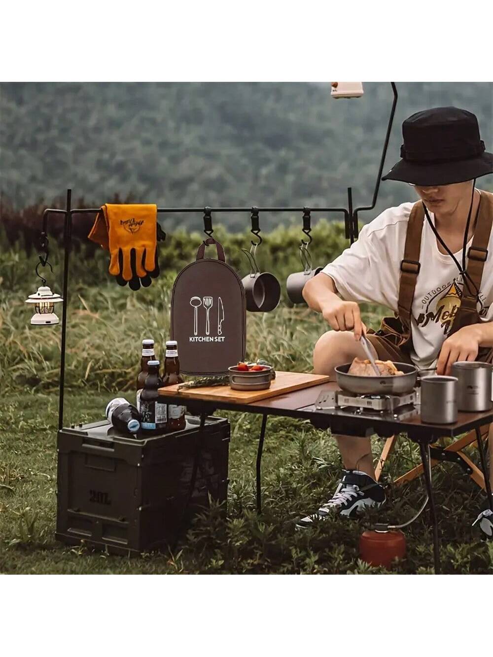 アウトドアキャンプ調理器具収納袋調理器具オーガナイザーキッチ - Camping Cooking Container のレビューと価格
