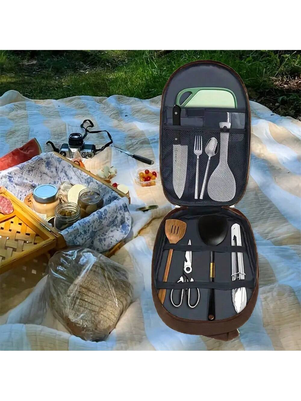 アウトドアキャンプ調理器具収納袋調理器具オーガナイザーキッチ - Camping Cooking Container のレビューと価格