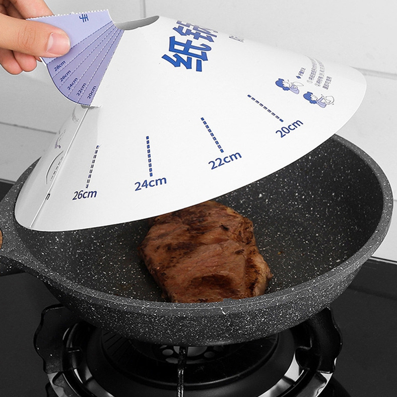 サイズ調整可能な使い捨て紙製鍋蓋。油はね防止、焦げ付き防止。 - Camping Hiking Cooking のレビューと価格