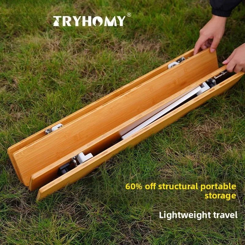 Tryhomy 屋外キャンプテーブル ポータブル竹製テーブル - Camping Cooking Table のレビューと価格
