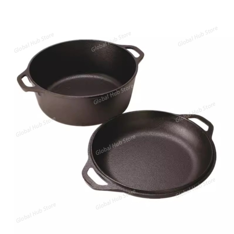 鋳鉄製ダッチオーブン（蓋付きフライパン）2 in 1セット、 - Camp Dutch Oven Cast のレビューと価格