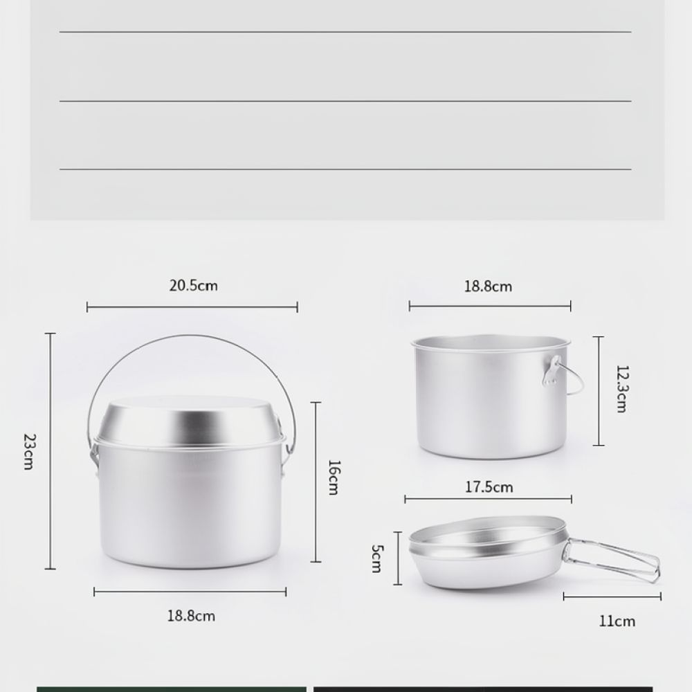 屋外ピクニック用アルミ製調理器具セット。スタックキャンプ、携 - Camping Cooking Dining Set のレビューと価格