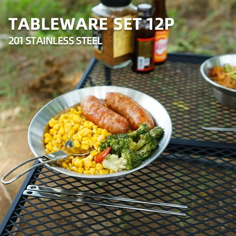 CLS & NOBANA 12 個屋外食器セットポータブルキ - Camping Cooking Dining Set のレビューと価格
