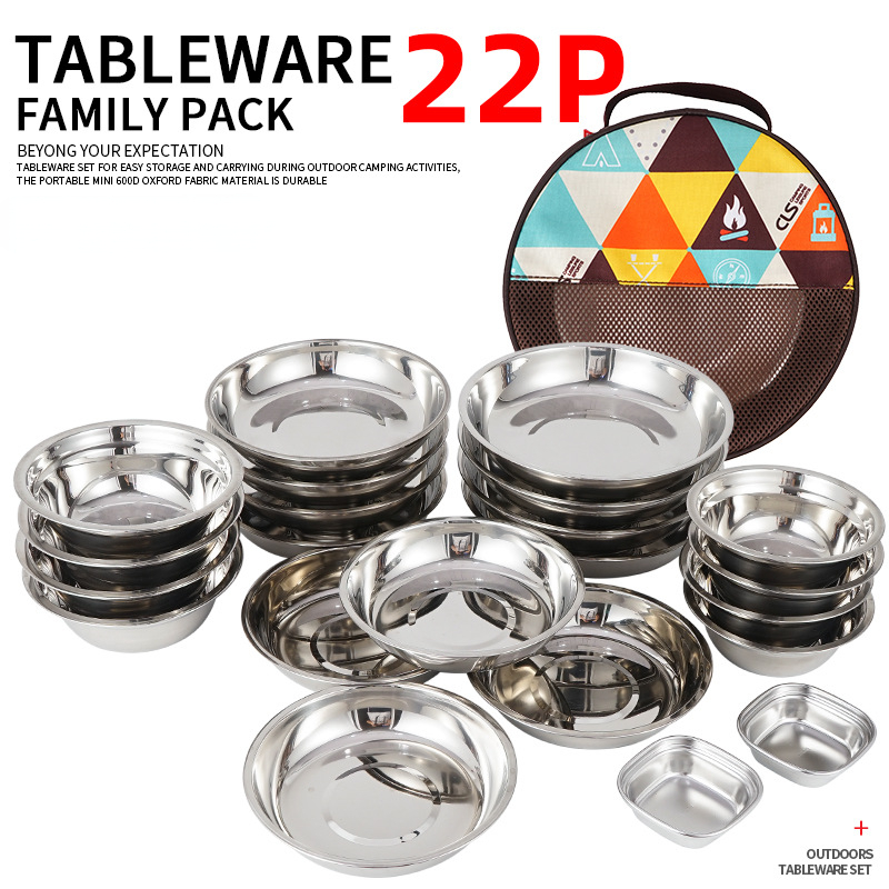 新登場！キャンプ用携帯食器セット（22点セット）。アウトドア - Camping Cooking Dining Set のレビューと価格
