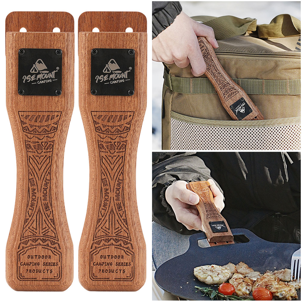 屋外用天然木製グリルパンハンドル、取り外し可能、耐熱性、火傷 - Camping Hiking Cooking のレビューと価格