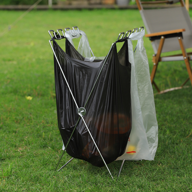 ポータブル折りたたみ式ゴミ袋ホルダー、キャンプ、バーベキュー - Camping Cooking Organizer のレビューと価格