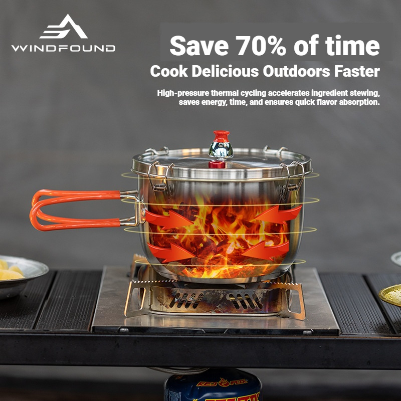屋外用ステンレス製圧力鍋。安全弁付きで、キャンプやピクニック - Camping Hiking Cooking のレビューと価格