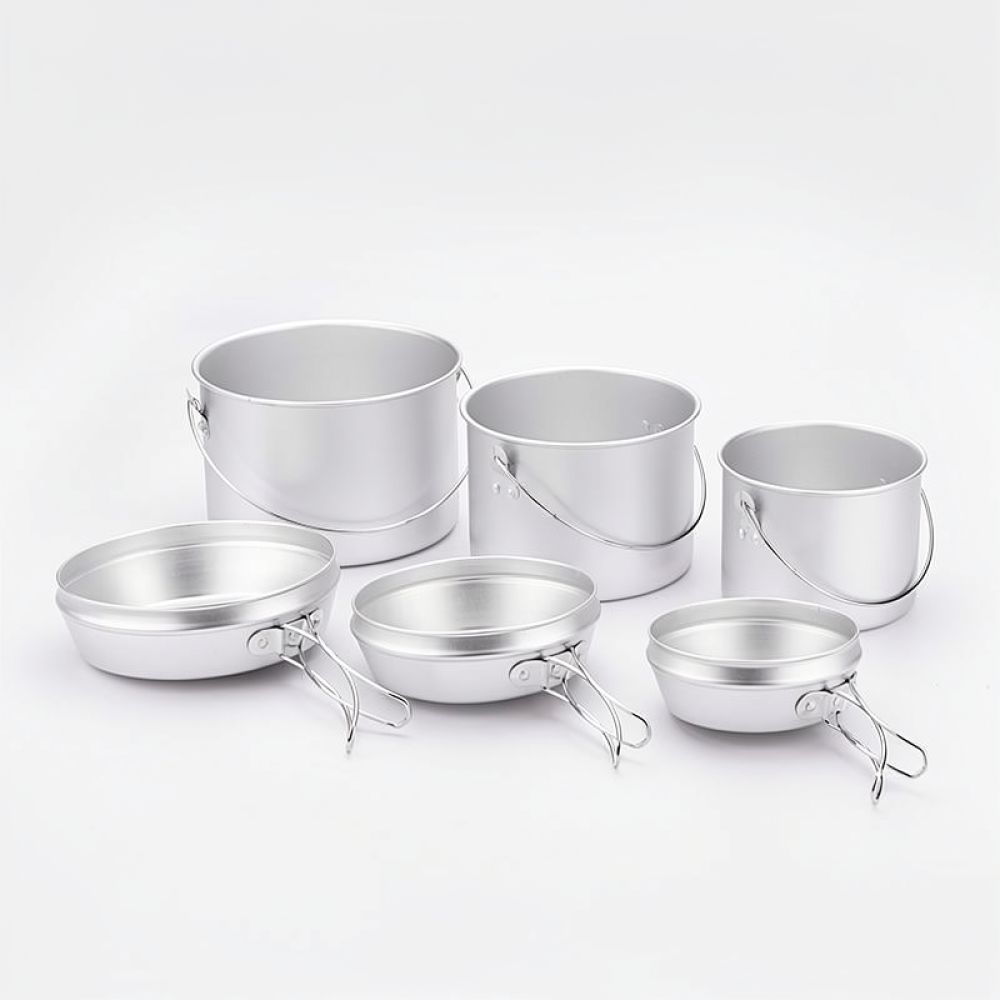 アウトドア用アルミ製調理器具セット。スタックキャンプ、携帯用 - Camping Cooking Dining Set のレビューと価格