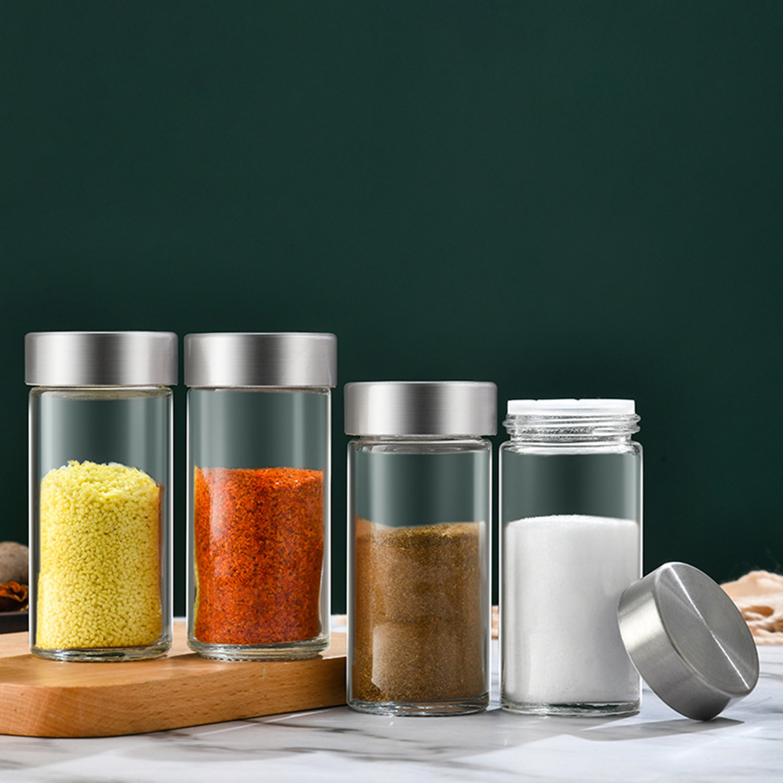 ソルトとコショウの瓶、調味料ジャー、ガラスオーガナイザー、調 - Camping Cooking Container のレビューと価格