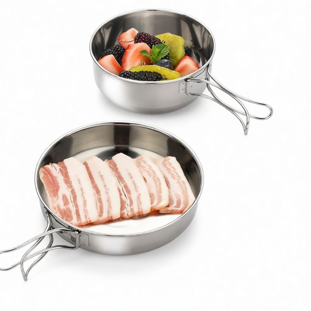 屋外用キャンプ食器セット。ステンレス製で持ち運び可能。ピクニ - Camping Cooking Dining Set のレビューと価格